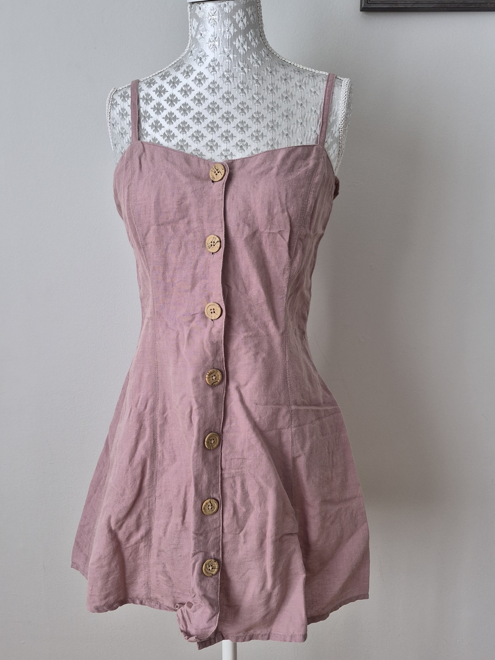 Urban Outfitters Mauve Linen Mini Dress